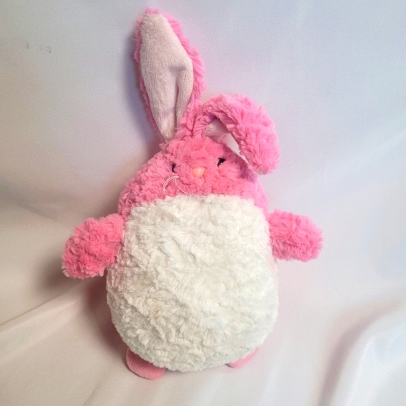 Aurora Jelly Roll Tulip Bean Bag Bunny Plush Pink White - Picture 1 of 7